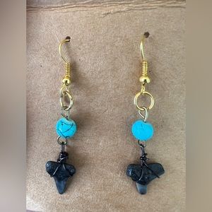 Hand made shark tooth earrings